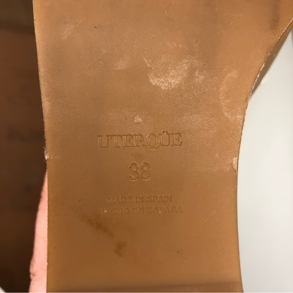 ZARA UTERQUE Platform Wood Wedge Sandal,Leather Anklet,Fur Toe,White,38 - Picture 11 of 16